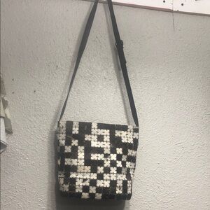 Black and White Checkered Shoulder Bag
